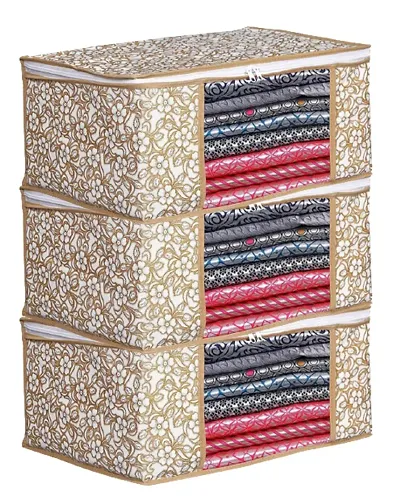 Stylish PU Printed Cloth Organizer - Pack of 3