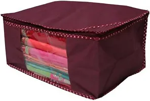 ANNORA INTERNATIONAL, Non woven Garment Cover/Clothing Protector/Cloths Cover/Saree Cover/Cloth Organiser Maroon Solid Cover/Foldable Cover(Pack of 8)-thumb3