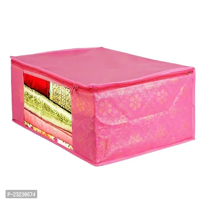 Annora International Saree Covers With Zip, Storage Organizer/Storage Box For Clothes With Transparent Window/Cloth Storage Box/Saree Covers For Storage/Cloth Organiser For Wardrobe (Pack Of 5)-thumb5