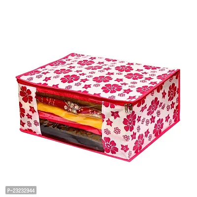 ANNORA INTERNATIONAL, Garment Cover/Clothing Protector/Saree Cover/Cloths Cover/Saree Cover for Storage/Cloth Organiser Pink Floral Print Cover(Pack of 5)-thumb5