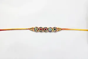 ANNORA INTERNATIONAL RAKSHABANDHAN RAKHI COMBO BEAUTIFUL MULTICOLORED RAKHI COMBO WITH ROLI AND CHAWAL PACK AND GREETING CARD(PACK OF 5)-thumb3