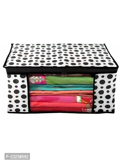 Pack of 6 Non Woven Saree Cover with Transparent Window and Zipper Closure Storage Box-thumb2