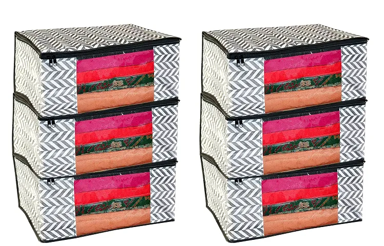 Stylish PU Printed Cloth Organizer - Pack of 6