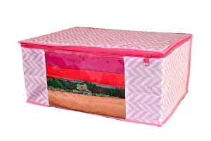 Saree cover 5 Piece Non Woven Fabric Saree Cover Set with Transparent Window, Extra Large wardrobe organizer Set of 5 /Cloth Cover/ Storage box/ cloth pouch-thumb2