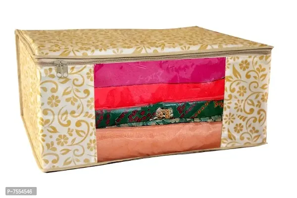 Saree cover 7 Piece Non Woven Fabric Saree Cover Set with Transparent Window, Extra Large wardrobe organizer Set of 7 /Cloth Cover/ Storage box/ cloth pouch-thumb5