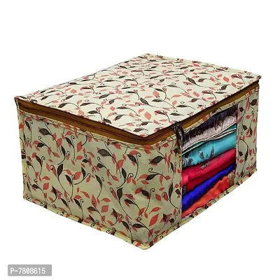 Saree cover 6 Piece Non Woven Fabric Saree Cover Set with Transparent Window, Extra Large wardrobe organizer Set of 6 Cloth Cover/ Storage box/ cloth pouch-thumb3