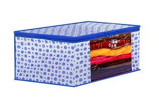 Saree Cover 6 Piece Non Woven Fabric Saree Cover Set With Transparent Window Extra Large Wardrobe Organizer Set Of 6 Cloth Cover Storage Box Cloth Pouch-thumb3