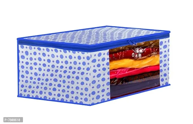 Saree Cover 6 Piece Non Woven Fabric Saree Cover Set With Transparent Window Extra Large Wardrobe Organizer Set Of 6 Cloth Cover Storage Box Cloth Pouch-thumb4