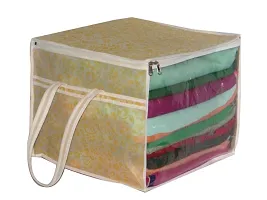 Saree cover Box Piece Non Woven Fabric Saree Cover Set with Transparent Window, Extra Large wardrobe organizer Cloth Cover/ Storage box/ cloth pouch-thumb2