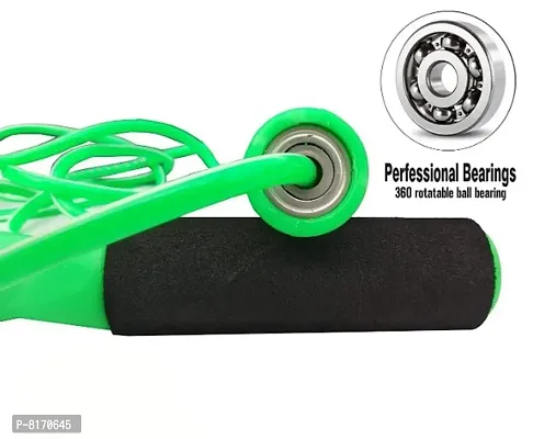 Octane Green adjustable Ball Bearing Skipping Rope (Green,Length: 275 cm)-thumb3