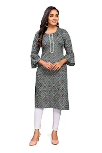 Beautiful A-Line Black Jacquard Cotton Kurta For Ladies-thumb1