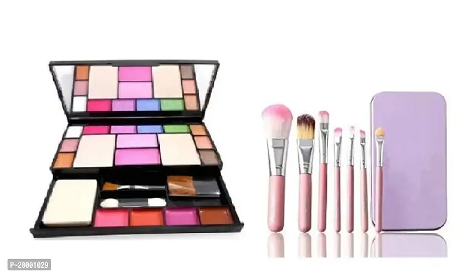 KHUSHI Makeup kit + 7Piece Brush Set for Women ( MULTICOLOR )