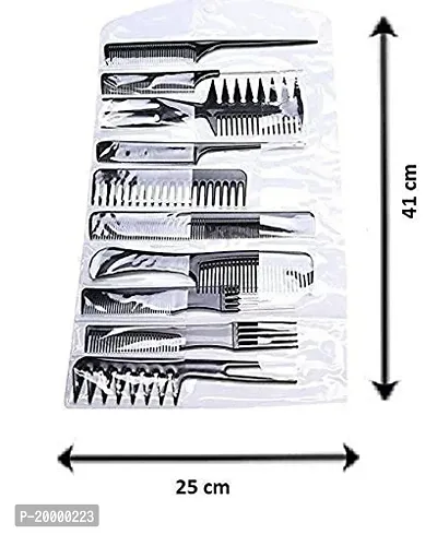 KHUSHI 12 Pieces Hair Brush Comb Set Paddle Hair Brush Detangling Brush, 10 Hair Styling Comb for Wet Including 1 Airbag Massage Comb, and, Dry, 1 Roller Brush Curly and Straight Hair (Black)-thumb3