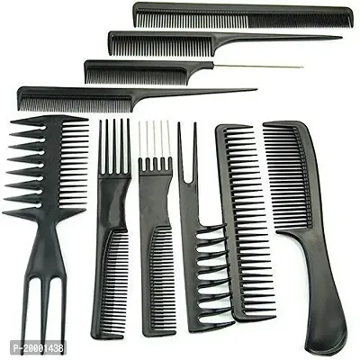 KHUSHI Professional mini hair paddle brush AND Professional Hair Combs Salon Comb Set 10 Piece (Black)-thumb4