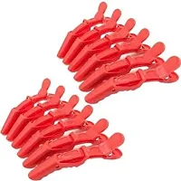 Hair Sectioning Clamps Plastic Hair Grip Clips Cutting Clamps Styling Sectioning Clips Hairdressing Styling Hairpin Salon Styling (Red, 6 Pcs)-thumb4