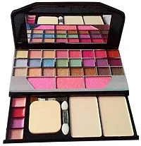 BERACAH Makeup Kit with 5 Pink Makeup Brushes, 3in1 Combo, 36H Eyeliner, Kajal, Compact, Lipstick, Fixer, Primer, Contour, Foundation, 3 Makeup Puffs - (Pack of 20)-thumb1