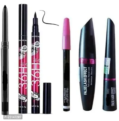 BERACAH Makeup Kit with 5 Pink Makeup Brushes, 3in1 Combo, 36H Eyeliner, Kajal, Compact, Lipstick, Fixer, Primer, Contour, Foundation, 3 Makeup Puffs - (Pack of 20)-thumb4