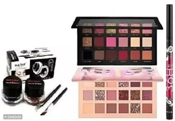 BERACAH Eyeshadow Palette combo/Gel Eyeliner/36H Black Waterproof Pen Liquid Eyeliner Eye Makeup Combo