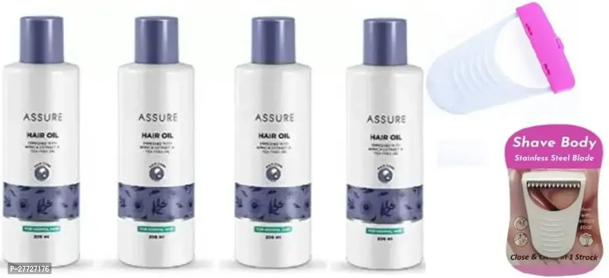 ASSURE Hair Oil Enriched With Arnica And Tea   Tree Oil With Flat Razor