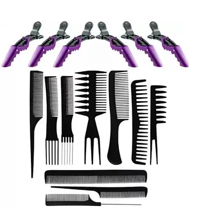 Barber Combs Professional Comb Kit With Hair Styling Section Clips