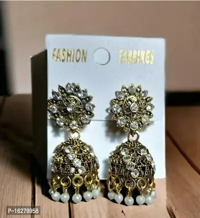 Trendy Fashionable Metal Jhumka Earrings For Women-thumb0