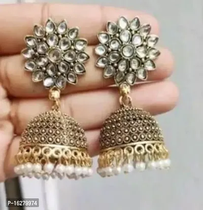 Trendy Fashionable Metal Jhumka Earrings For Women