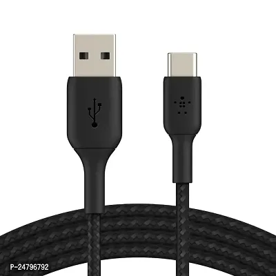 DigiLuq Unbreakable 3.4A Fast Charging 1.5m Braided Type C Cable for Smartphones, Tablets, Laptops  other Type C devices, PD Technology, 480Mbps Data Sync, Quick Charge 3.0 (Black)-thumb0