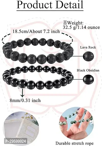 Elegant Stone Beads Bracelet for Unisex, Combo-thumb3