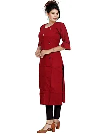 Stylish Rayon Round Neck 3/4 Sleeves Solid Kurta For Women-thumb2