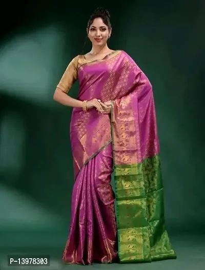 Beautiful Art Silk Saree with Blouse piece-thumb0