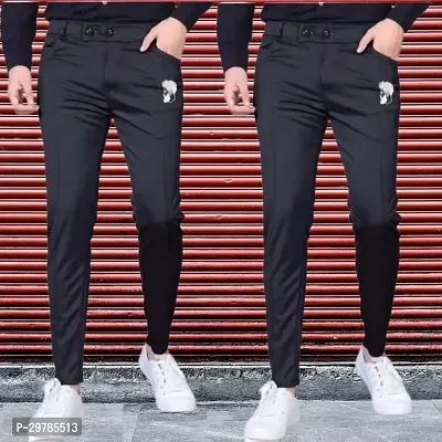 Stylish Soft Lycra Blend Track Pants For Men Pack of 2