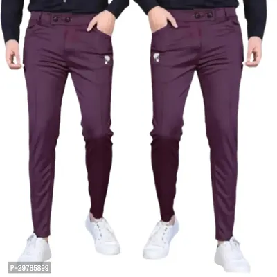 Stylish Soft Lycra Blend Track Pants For Men Pack of 2