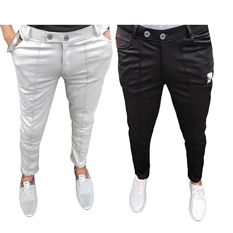 Men Lower pants Jogger Perfect Fit Stylish Good Quality Soft Lycra Blend Mens Boys Lower Pajama Jogger Gym Running Jogging Yoga Casual Wear Combo pack | Pack Of 2