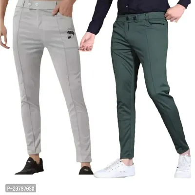 Stylish Soft Lycra Blend Track Pants For Men Pack of 2