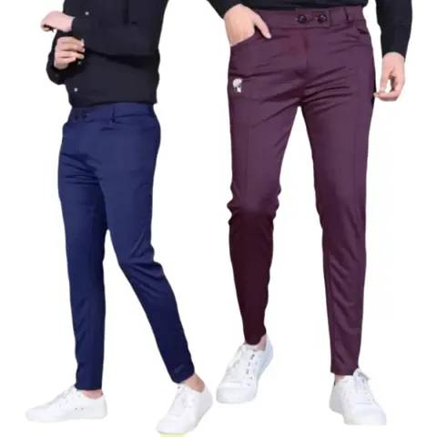 Men Lower pants Jogger Perfect Fit | Stylish | Good Quality | Soft Lycra Blend | Mens  Boys Lower pack of 2