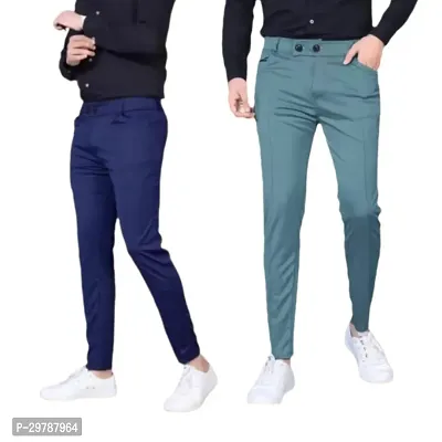 Stylish Soft Lycra Blend Track Pants For Men Pack of 2