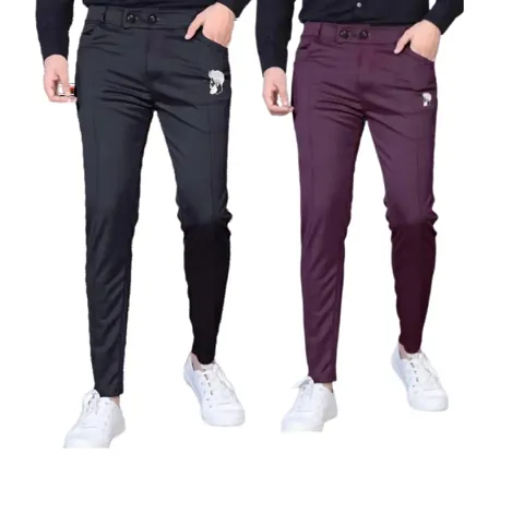 Men Lower pants Track Pants | Stylish Track Pants | Soft Lycra Blend Track Pants | Mens Boys Lower pack of 2