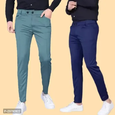 Stylish Modal Solid Track Pants For Men - Pack Of 2-thumb0