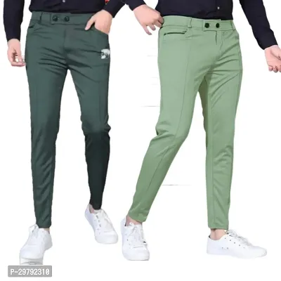 Stylish Modal Solid Track Pants For Men - Pack Of 2-thumb0