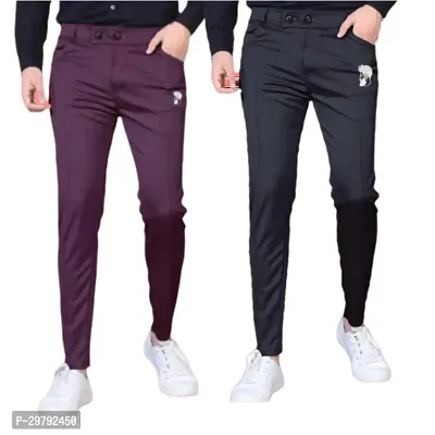 Stylish Modal Solid Track Pants For Men - Pack Of 2