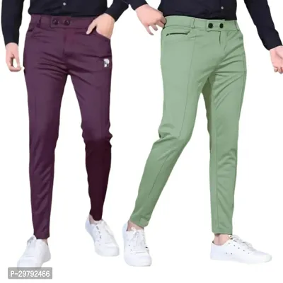 Stylish Modal Solid Track Pants For Men - Pack Of 2