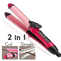 Nova 20009 2 in 1 Hair straightener and curler For Women and Men (PINK) pack of 1-thumb2