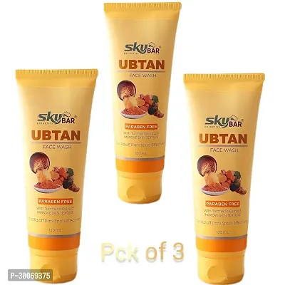 SKY BAR Ubtan Turmeric Infused Paraben-Free Face Wash 200ml Pack of 3-thumb0