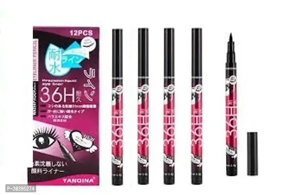 Yanqina 36H Waterproof and Smudgeproof Black Sketch Pencil Eyeliner (PACK OF -5)-thumb0