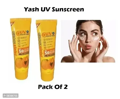 Suncream Papaya Sncrean UV Protection SPF50 B,C  E PA+++ PACK OF 2