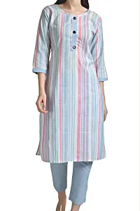 SJ SUITES Cotton Latest  Stylish Regular Kurta with Pant for Women and Girls-thumb2