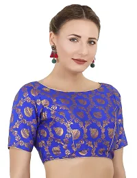 FIGUREUP Women's Jacquard Printed Half Sleeve Blouse Piece-thumb2