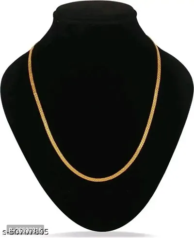 Jewellery One Gram Gold for Women Gold Plated Copper Latest Designer Neck Chain for Women Men Covering Chain- 24 Inches-thumb0