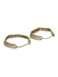 Gold Plated Bridal Stone Studded Ethnic Anklet for Women and Girls-thumb3
