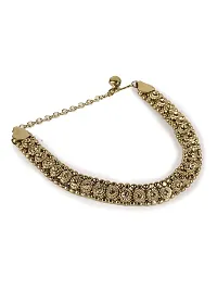 Gold Platted Bridal Stone Studded Ethnic Anklet for Women and Girls-thumb2